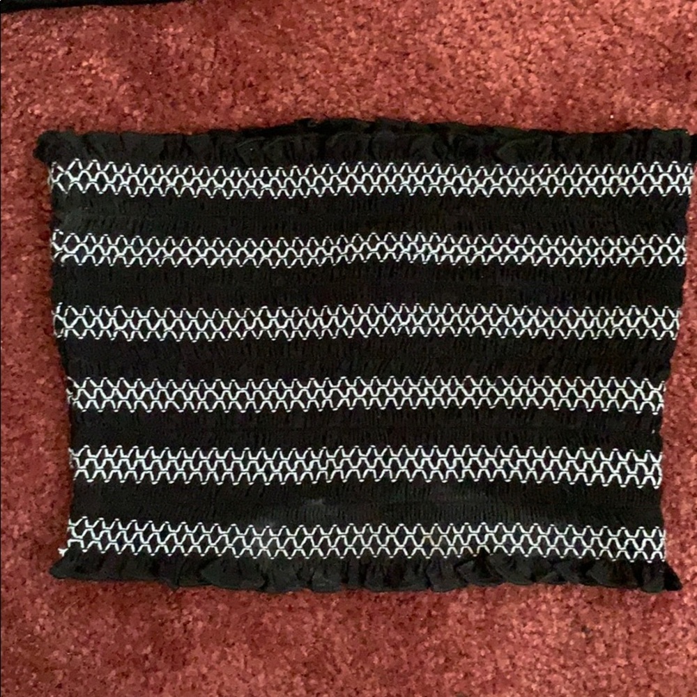 F21 ruffle stickers crop top